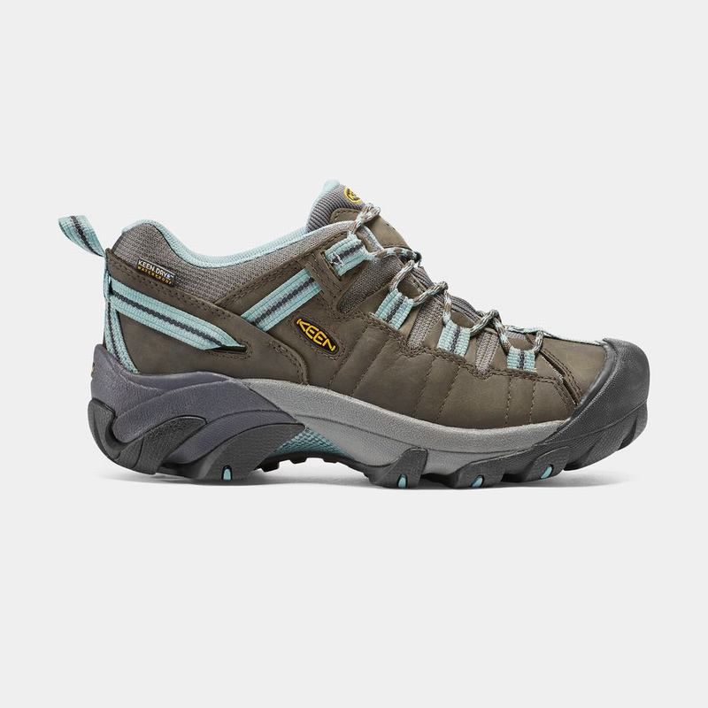 Keen Targhee II Waterproof Womens Hiking Shoes Black Olive/Blue Online Sale (6980-RMWYL)